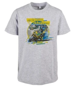 Thunderbike Kinder T-Shirt Motorradschuppen Hellgrau