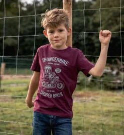Thunderbike Kinder T-Shirt Chopper Biker Rot -Thunderbike Verkaufsgeschäft 19 01 1347v 3