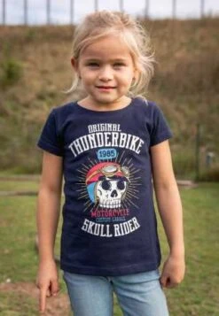 Thunderbike Kinder T-Shirt Girl Skull Rider Blau -Thunderbike Verkaufsgeschäft 19 01 1359av 31