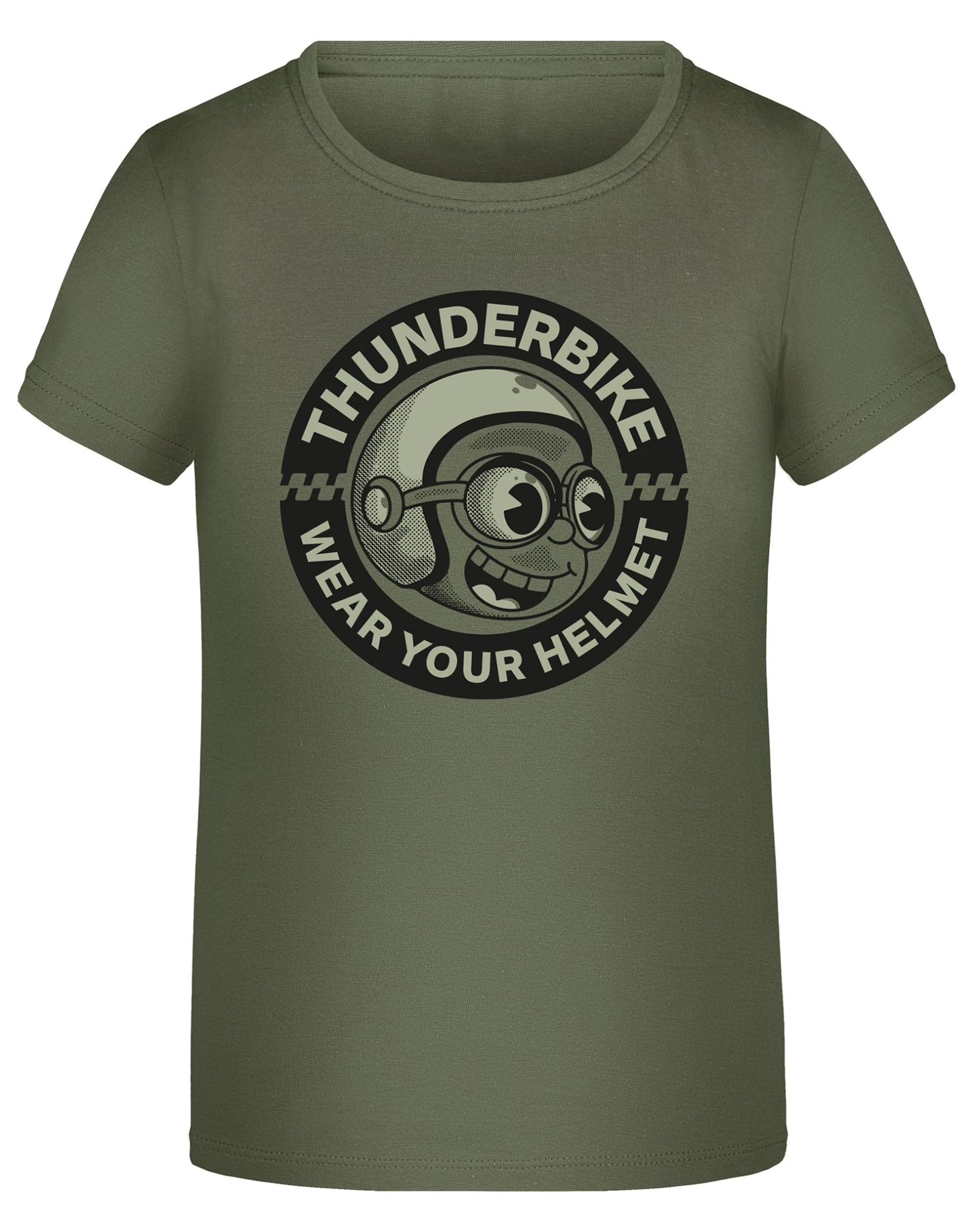 Thunderbike Kinder T-Shirt Speedy Helmet Oliv Grün 3 Thunderbike Kinder T-Shirt Speedy Helmet Oliv Grün