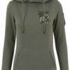 Thunderbike Damen Hoodie Grunge Skull Olive