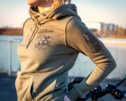 Thunderbike Damen Hoodie Grunge Skull Olive -Thunderbike Verkaufsgeschäft 19 10 1134v 41
