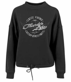 Thunderbike Damen Sweatshirt Classic Vintage Schwarz