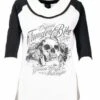 Thunderbike Damen T-Shirt 3/4 Floral Skull -Thunderbike Verkaufsgeschäft 19 10 1372