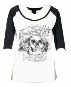 Thunderbike Damen T-Shirt 3/4 Floral Skull