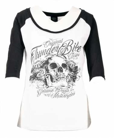 Thunderbike Damen T-Shirt 3/4 Floral Skull 3 Thunderbike Damen T-Shirt 3/4 Floral Skull