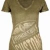 Thunderbike Damen T-Shirt New Custom Strass, Oliv