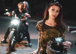 Thunderbike Damen T-Shirt Speed Skull Olive -Thunderbike Verkaufsgeschäft 19 11 1116v 3