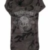 Thunderbike Damen T-Shirt Grunge Skull Schwarz -Thunderbike Verkaufsgeschäft 19 11 1126v vo2