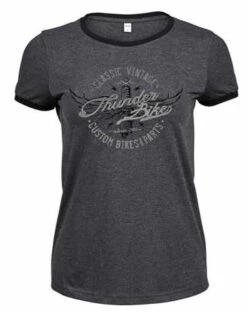 Thunderbike Damen T-Shirt Classic Vintage Grau