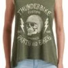 Thunderbike Damen Tank Top Helmet Skull Oliv Grün