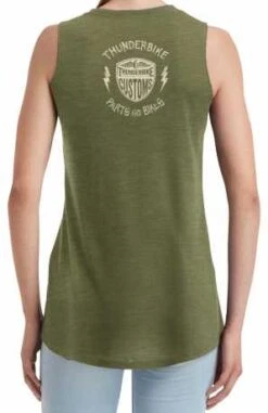 Thunderbike Damen Tank Top Helmet Skull Oliv Grün -Thunderbike Verkaufsgeschäft 19 11 1304v 2