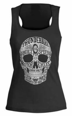 Thunderbike Damen Tank Top Motorcycle Skull Schwarz