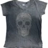 Thunderbike Damen T-Shirt Motorcycle Skull Grau -Thunderbike Verkaufsgeschäft 19 11 1393v