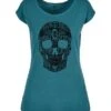 Thunderbike Damen T-Shirt Motorcycle Skull Petrol -Thunderbike Verkaufsgeschäft 19 11 1399 11