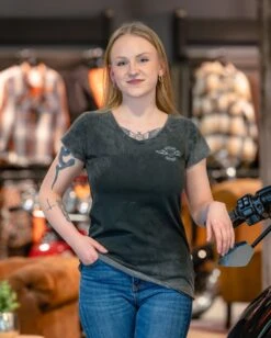 Thunderbike Damen T-Shirt Sketch Skull Grau -Thunderbike Verkaufsgeschäft 19 11 1533v 3