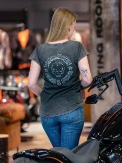 Thunderbike Damen T-Shirt Sketch Skull Grau -Thunderbike Verkaufsgeschäft 19 11 1533v 4