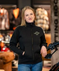 Thunderbike Damen Zip Sweater Sketch Skull Schwarz