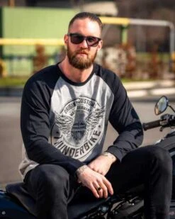 Thunderbike Longsleeve Flying Customs Schwarz/grau -Thunderbike Verkaufsgeschäft 19 30 1260v 2