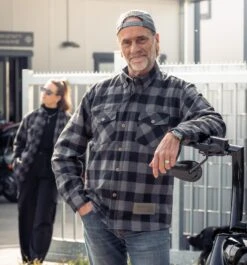 Thunderbike Biker Shirt New Custom Karo Grau/schwarz