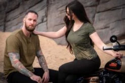 Thunderbike T-Shirt New Custom, Oliv -Thunderbike Verkaufsgeschäft 19 31 1014v 3