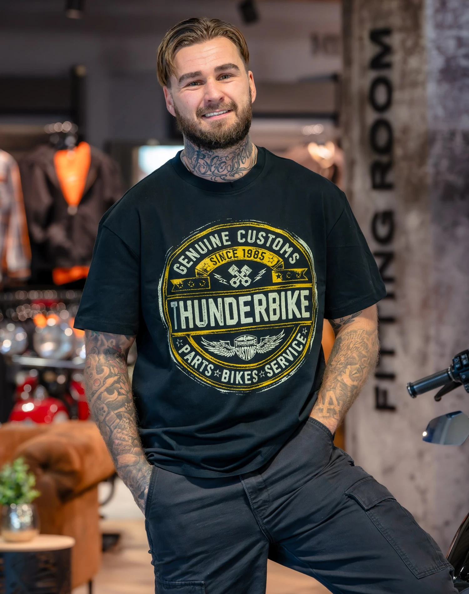 Thunderbike T-Shirt Oversize Genuine Service Schwarz 6 Thunderbike T-Shirt Oversize Genuine Service Schwarz – Bild 4