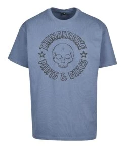 Thunderbike T-Shirt Oversize Sketch Skull Blau