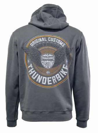 Thunderbike Zip Hoodie Flying Custom Grau/orange 4 Thunderbike Zip Hoodie Flying Custom Grau/orange – Bild 2