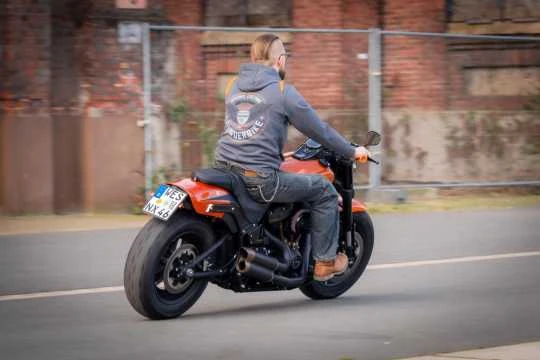 Thunderbike Zip Hoodie Flying Custom Grau/orange 6 Thunderbike Zip Hoodie Flying Custom Grau/orange – Bild 4