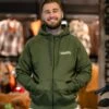 Thunderbike Zip Hoodie Genuine Service Oliv Grün -Thunderbike Verkaufsgeschäft 19 40 1514v tb