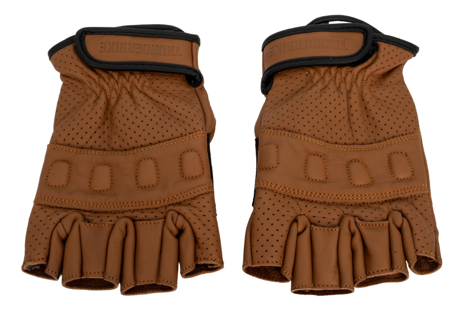 Thunderbike Porto Halbfinger-Handschuh Braun 4 Thunderbike Porto Halbfinger-Handschuh Braun – Bild 2