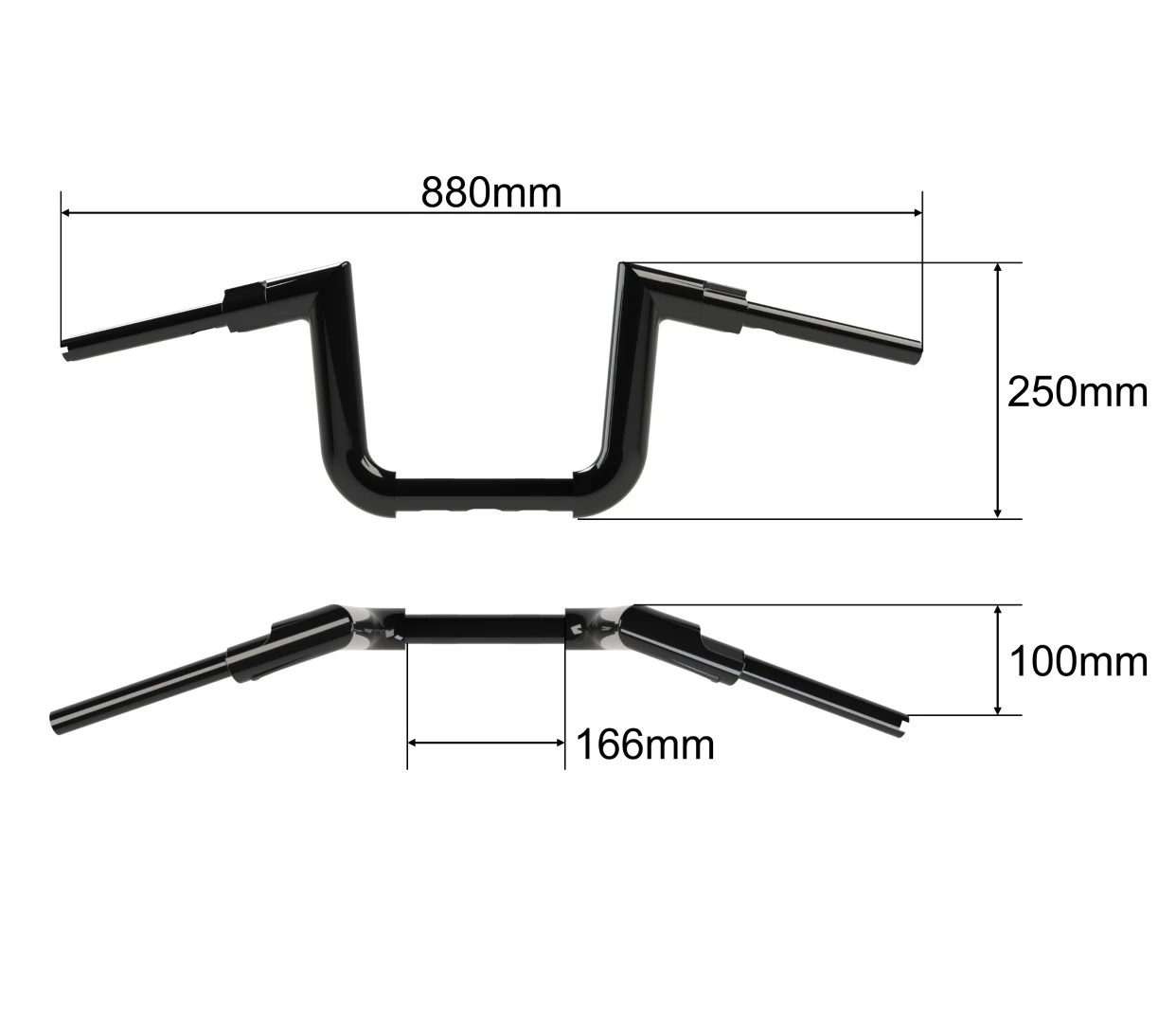 Lenker Atlas Wide 25cm Schwarz Matt 4 Lenker Atlas Wide 25cm Schwarz Matt – Bild 2