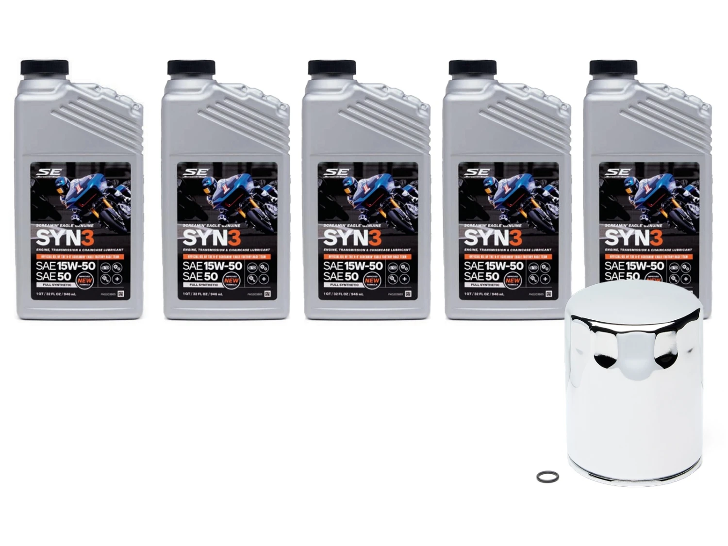 H-D Syn3 Ölwechsel Kit 15W50 5 Liter Chrom Filter 3 H-D Syn3 Ölwechsel Kit 15W50 5 Liter Chrom Filter