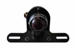 LED-Rücklicht Old School TYP4 Schwarz, Rotes Glas